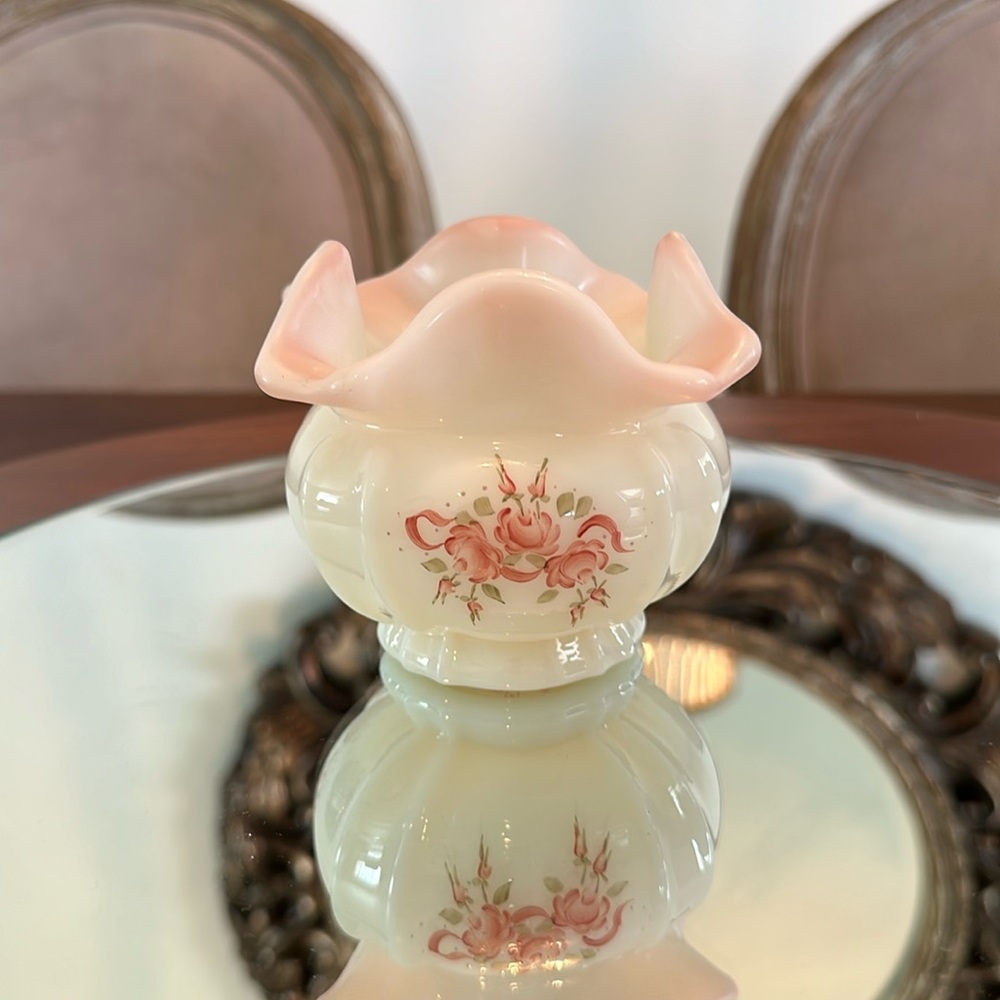 Fenton Satin Opaque Antique Rose Signed